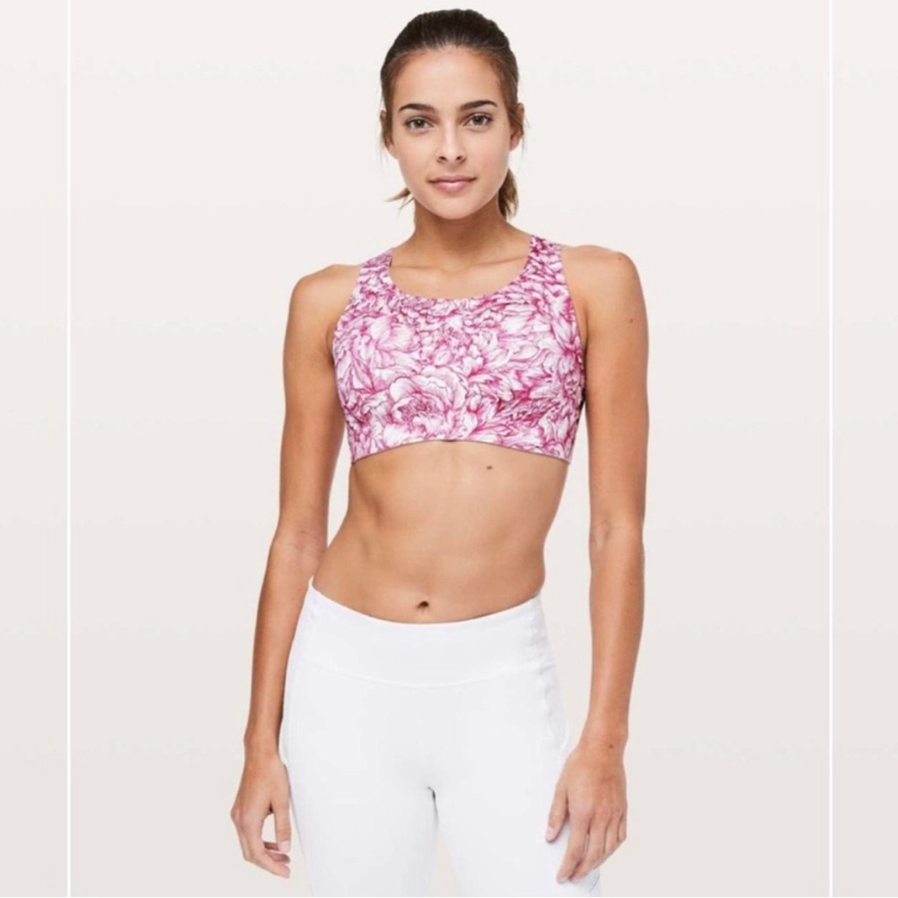 Lululemon Enlite Bra Floral Bloom White Star Ruby in 38C